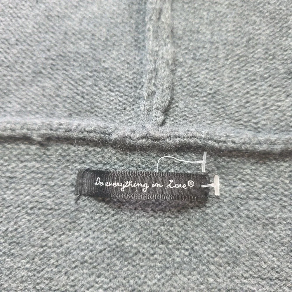 Do Everything in Love Cardigan Open‎ Women's Gray and White One Size with hood